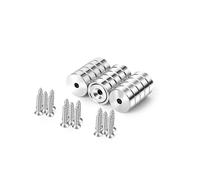 Neosmuk Imanes con Agujero, 10 kg Fuertes Redondos para Pared, con Tornillo para Madera, Disco de Neodimio con Agujero Central, Plano de 17 mm (Paquete de 15)