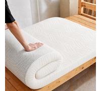 NEPHRA Colchon Plegable 5/8 cm de Grosor, Futon Plegable Enrollable, Espuma Viscoelástica Suave, para Camas Individuales Dobles King Size Huéspedes Dormitorios Camping(White -5cm,120 cm x 190 cm)
