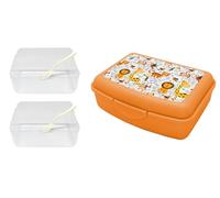 NERTHUS FIH 1291 Fiambrera Infantil Leones Caja de Almuerzo Ligera y Fácil de Limpiar con 2 Divisores y Tenedor