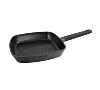 Nerthus FIH 1567 sartén grill de aluminio fundido con revestimiento antiadherente quantanium apta para inducción, gas y vitrocerámica mango ergonómico resistente al calor 28 cm