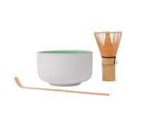 Nerthus FIH 1584 set té matcha 3 piezas con bol cerámico, batidor bambú 72 varillas y cucharilla tradicional, kit completo ceremonial japonés
