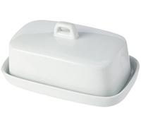 Nerthus FIH 335 Mantequera de porcelana con tapa, diseño elegante, color blanco