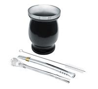 Nerthus FIH 851 kit mate con vaso doble pared y bombillas ideal para preparar y tomar mate