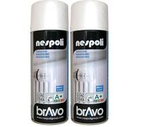 Nespoli Pintura en Spray, Color Blanco Brillante, Especial Radiadores, 400 ml, Acabado Profesional (Paquete de 2)