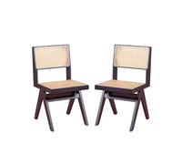 Nest Dream - Lote de 2 sillas clásicas en madera y ratán natural - Compass Black