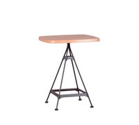 Nest Dream - Mesa alta industrial en madera de haya y acero lacado (60x60cm) - Amadeus Natural