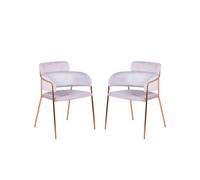 Nest Dream - Pack de 2 sillas de diseño tapizadas en terciopelo - Cruiser Gray