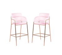 Nest Dream - Pack de 2 taburetes de diseño tapizados en terciopelo - Cruiser Pink