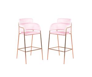 Nest Dream - Pack de 2 taburetes de diseño tapizados en terciopelo - Cruiser Pink