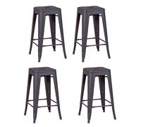 Nest Dream - Pack de 4 taburetes metálicos de 66 cm de altura - Bistro Black