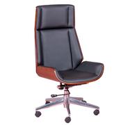 Nest Dream - Silla de oficina en madera de nogal y tapizada en polipiel - Nordic S Black