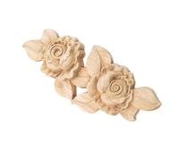 NESTINGHO Aplique de Esquina Tallada en Forma de Rosa Beige para Muebles y Gabinetes, Revestimiento Decorativo de Schima Superba Adecuado para Decoración en Mudanzas