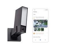 Netatmo Cámara de Vigilancia Exterior, 2SD, WiFi 5 GHz, 2K HDR, Detección IA Personas/Vehículos/Animales, Proyector LED 12 W, Sirena Integrada 105 dB, Almacenamiento Local, Negra , NOC2-B-AMZ