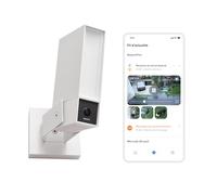 Netatmo Cámara de Vigilancia Exterior. WiFi 5 GHz, 2K HDR, Detección IA Personas/Vehículos/Animales, Proyector LED 12 W, Sirena 105 dB, Almacenamiento Local, Sin suscripción, Blanca, NOC-2-AMZ