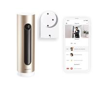 Netatmo Cámara de Vigilancia Interior con Soporte de Pared, WiFi, AI Reconocimiento Facial, Detección de Movimientos, Transmisión en Vivo, Visión Nocturna, FHD 1080p, Sin Costo Adicional, NSC-AMZ