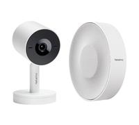 Netatmo Cámara Inteligente de Interior Advance + Sirena Inteligente de Interior - Reconocimiento Facial Optimizado por IA, Audio Bidireccional, Ángulo Amplio de 130°, 2K HDR, 30 fps, Zoom X16, 2x SD -