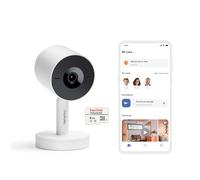 Netatmo Cámara Inteligente para Interiores Advance - Reconocimiento Facial Optimizado por IA, Audio Bidireccional, Ángulo de visión Amplio de 130°, HDR 2K, 30 fps, Zoom X16, 2X SD - Blanco
