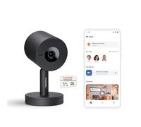 Netatmo Cámara Inteligente para Interiores Advance - Reconocimiento Facial Optimizado por IA, Audio Bidireccional, Ángulo de visión Amplio de 130°, HDR 2K, 30 fps, Zoom X16, 2X SD - Negro