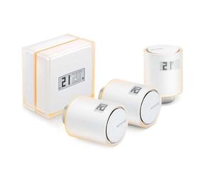 Netatmo - Juego de Termostato y juego de 3 válvulas Smart Thermostat, Radiator Valves, 3 piezas, blanco NBU-NTH-NAV