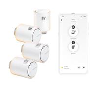 Netatmo Paquete de 4 Cabezales Termostáticos Inteligentes - Accesorio para Termostato Conectado, Control a Distancia, Ahorro de Energía, Compatible con Alexa & HomeKit