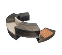 NETSPA N Muebles Individuales - Vita 140 - para SPA - SP-MOB140R - Juego de 5 módulos complementarios - Compatible con SPA Semi-Rígido Vita - Bancos cómodos de PVC - Trenzado/Estructura de Aluminio