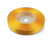Netuno 1 rollo cinta raso amarillo oscuro 12 mm x 32 m cinta tela decorativa regalo manualidades boda cumpleaños bautizo envoltorios scrapbooking tarjetas navidad proyectos DI