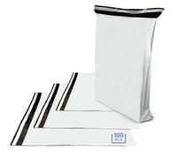 Netuno 100 bolsas de plástico para envío blancas 400 x 500 mm bolsas de mensajería postales autoadhesivas alto brillo opaco impermeables fuerte sacos para ropa embalaje caja libros zapatos correos