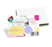 Netuno 50 hojas cartulina Bristol en colores surtidos A6 105 x 148 mm 250 g 5 colores variados juego de tarjetas en blanco para manualidades proyectos creativos escuelas oficina cumpleaños collages
