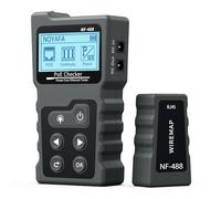 Network Cable Tester, KOLSOL NF-488 PoE Cable Tester for Power Over Ethernet, Test Kit for CAT5e/CAT6/CAT6a, for RJ45 Continuity Testing and Switch Loopback PoE Detection