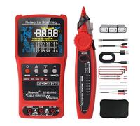 Network Cable Tester Wire Tracker Tone Generator Ethernet Tester Multímetro VFL 3 en 1 RJ45 CAT5 CAT6 CAT7 CAT8 RJ11 Tone BNC Tester PoE Test Cable Length Cable Mapping Test Port Flashng 3 pcs Remote
