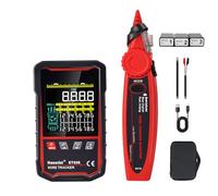 Network Cable Tester Wire Tracker Tone Generator Ethernet Tester Multímetro VFL 3 en 1 RJ45 CAT5 CAT6 CAT7 CAT8 RJ11 Cable Length Cable Mapping Test Port Flashng 3 pcs Remote (ET526)