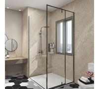 [neu.haus] Decorativo Conjunto de 4 Paneles de Pared Bladel Revestimiento de Paredes para Ducha Baño Cocina Salón Resistente a la Humedad de PVC Grosor 3 mm 120x60cm - Cream Stone