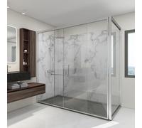 [neu.haus] Decorativo Conjunto de 4 Paneles de Pared Bladel Revestimiento de Paredes para Ducha Baño Cocina Salón Resistente a la Humedad de PVC Grosor 3 mm 120x60cm - White Marble