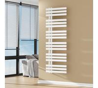 [neu.haus] Radiador Toallero de Pared Potencia 660 W Calorífica Calentador de Toallas para Baño con 18 Lamas Conexión Inferior Modo Agua Caliente Acero 140x50 cm - Blanco