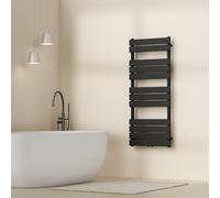 [neu.haus] Radiador Toallero Mural Secatoallas con 12 Lamas Calentador de Toallas Conexión Inferior Modo Agua Caliente para Espacios Reducidos Acero 120 x 50 cm - Negro