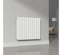 [neu.haus] Radiadores de Panel Doble Capa Radiador de Diseño Plano Calefactor de Baño Salón de Agua Caliente de Pared Conexión Inferior Central 1097W Acero 60 x 80 cm - Blanco