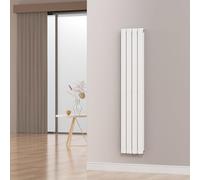 [neu.haus] Radiadores de Panel Doble Capa Radiador de Diseño Plano Calefactor de Baño Salón de Agua Caliente de Pared Conexión Inferior Central 1006W Acero 160 x 30 cm - Blanco