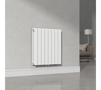 [neu.haus] Radiadores de Panel Doble Capa Radiador de Diseño Plano Calefactor de Baño Salón de Agua Caliente de Pared Conexión Inferior Central 809W Acero 60 x 60 cm - Blanco