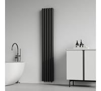 Radiador de panel nore de diseño doble capa tubular acero 180x30 cm - negro [neu.haus]