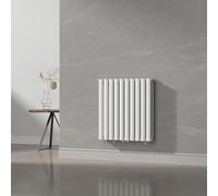 [neu.haus] Radiadores de Panel Doble Capa Radiador de Diseño Tubular Calefactor de Baño Salón de Agua Caliente de Pared Conexión Inferior Central 800W Acero 60 x 60 cm - Blanco