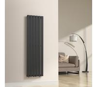 [neu.haus] Radiadores de Panel Monocapa Radiador de Diseño Plano Calefactor de Baño Salón de Agua Caliente de Pared Conexión Inferior Central 790W Acero 160 x 45 cm - Negro