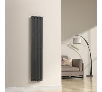 [neu.haus] Radiadores de Panel Monocapa Radiador de Diseño Plano Calefactor de Baño Salón de Agua Caliente de Pared Conexión Inferior Central 540W Acero 160 x 30 cm - Negro