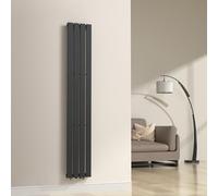 Radiador de panel nore de diseño monocapa plano acero 180x30 cm - negro [neu.haus]