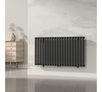 [neu.haus] Radiadores de Panel Monocapa Radiador de Diseño Tubular Calefactor de Baño Salón de Agua Caliente de Pared Conexión Inferior Central 857W Acero 60 x 120 cm - Negro