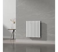 [neu.haus] Radiadores de Panel Monocapa Radiador de Diseño Tubular Calefactor de Baño Salón de Agua Caliente de Pared Conexión Inferior Central 449W Acero 60 x 60 cm - Blanco