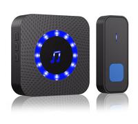 NEUTYPECHIC Timbre Inalámbrico Exterior Impermeable IP55, Timbre Casa 400M Alcance, Campainha sem Fios Exterior con LED, Timbre Inalámbrico Interior 5 Niveles de Volumen 55 Melodías para Hogar, Hotel