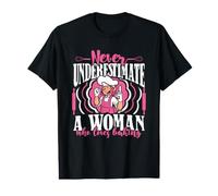 Never Underestimate A Women Who Loves Baking Pastelero Camiseta gráfica económica