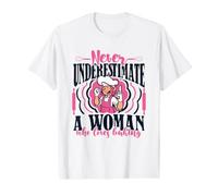Never Underestimate A Women Who Loves Baking Pastelero Camiseta gráfica económica