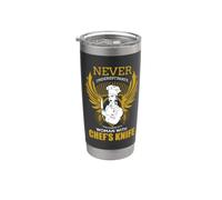 Never Underestimate The Power Of A Woman With Chef's Knife Vaso térmico de acero inoxidable de doble pared