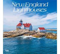 New England Lighthouses 2027 12 X 24 Inch (Hanging) Monthly Square Wall Calendar Plastic-Free